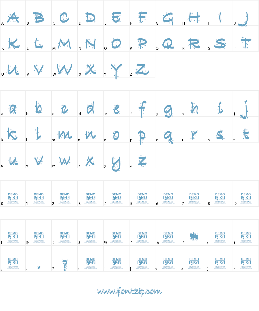 Christmas Reloaded PERSONAL USE Font Character
